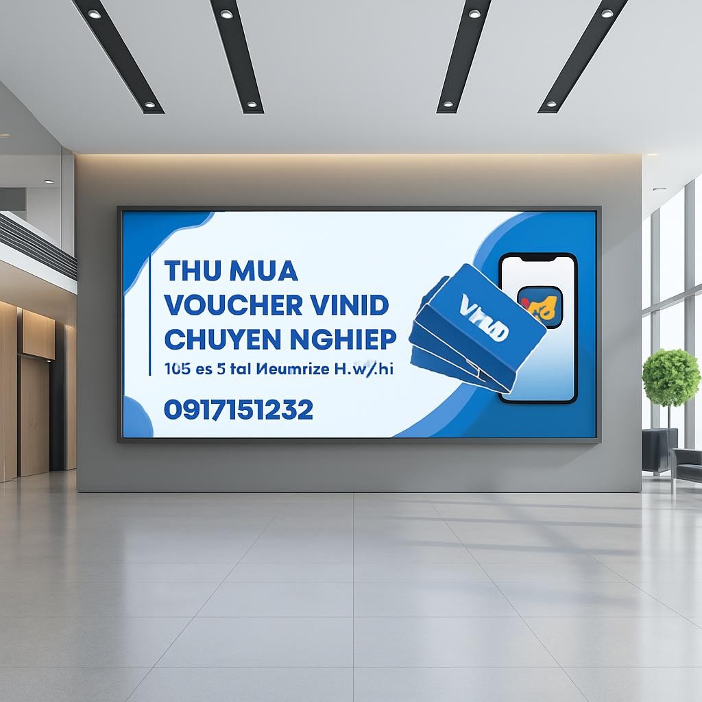Professional VinID voucher purchase service Advertisement for buying VinID vouchers with phone and card images